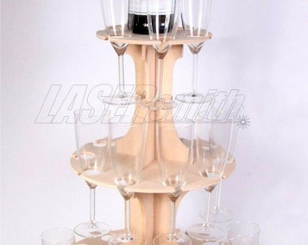 Champagne Flute Tower For Weddings, Birthdays, Christmas Party Celebration Stand