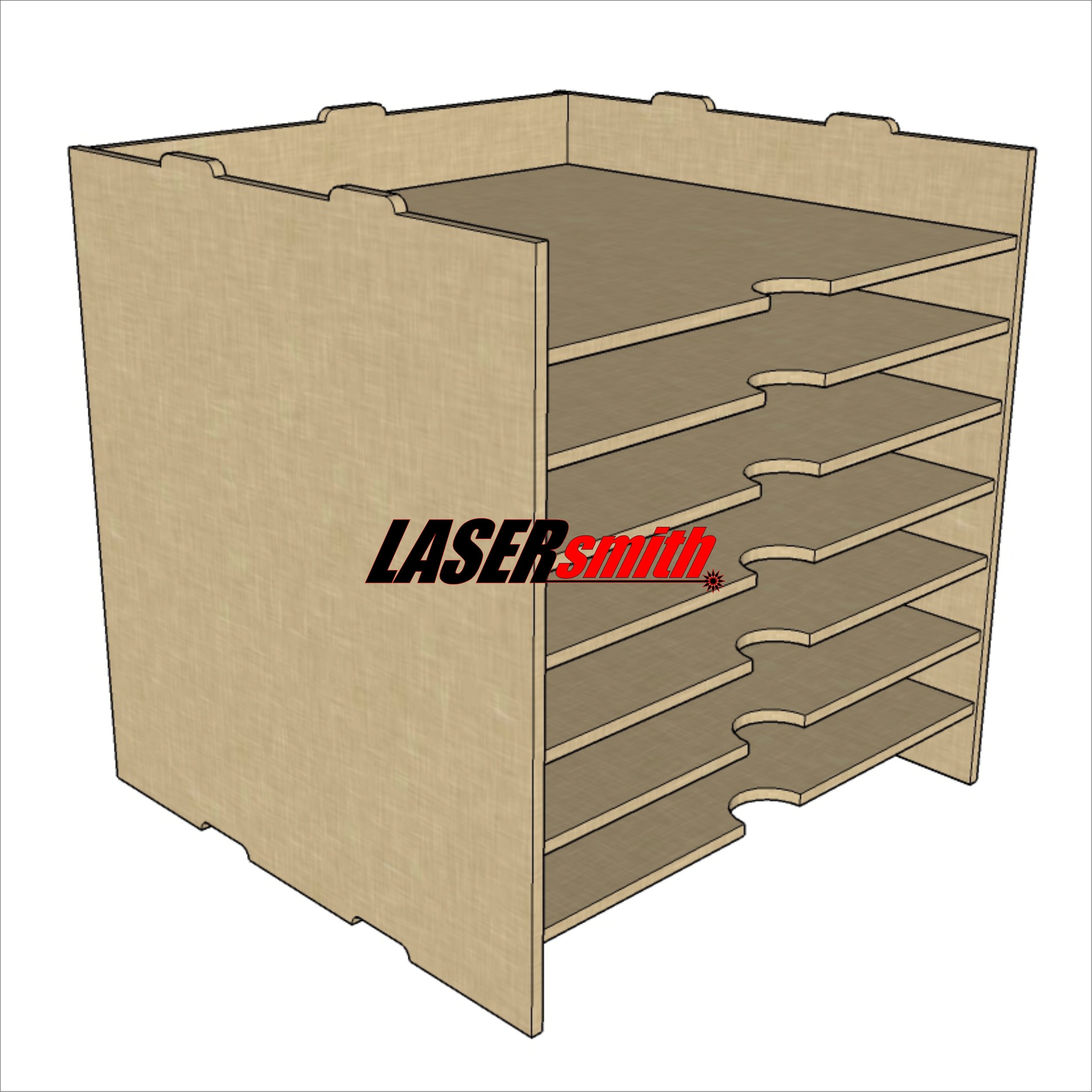 LaserSmith - 6 Shelf Kallax Storage for 12x12 Plastic Storage Containers