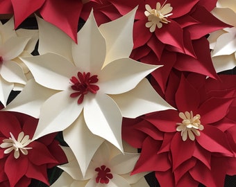 Poinsettia Christmas Paper Flower Template Pdf and Svg Bonus - Etsy