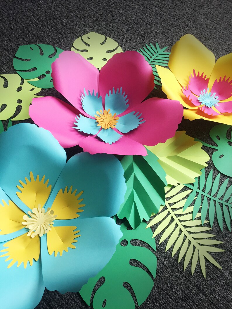 Download SVG/PNG Hibiscus Paper Flower Template svg png pdf dxf | Etsy