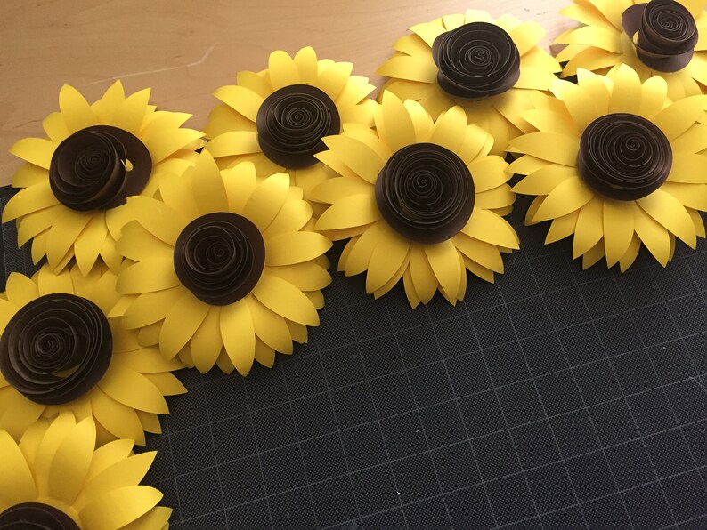 Download SVG/PDF Paper Sunflower Template DIY mini Sunflowers Video ...