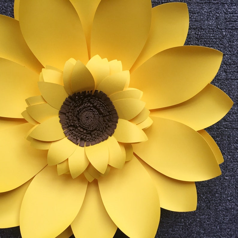 Download Sunflower Paper Flower Template with Video Instruction SVG ...