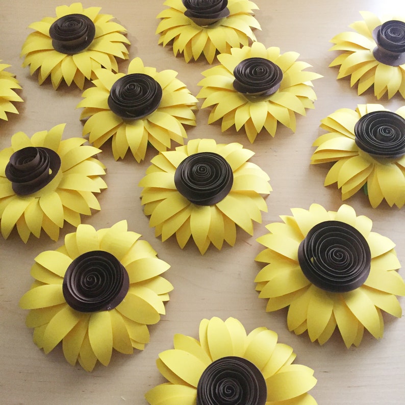 Download SVG/PDF Paper Sunflower Template DIY mini Sunflowers Video ...
