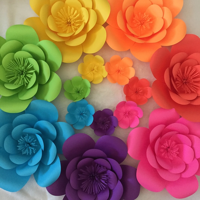 paper flower template round petal svg png pdf cricut etsy