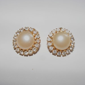 Vintage Gold Plated Diamante Clip On Earrings