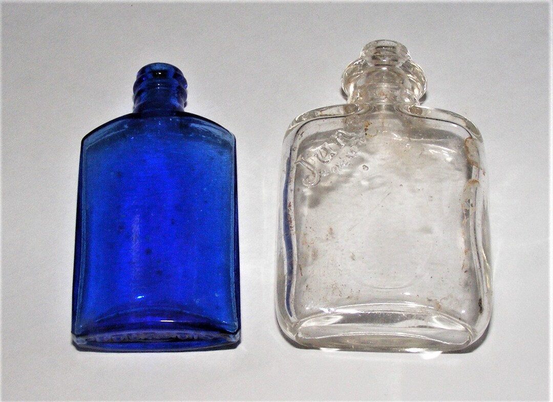 Two Vintage Miniature Perfume Bottles Cobalt Blue Bourgois and Etsy