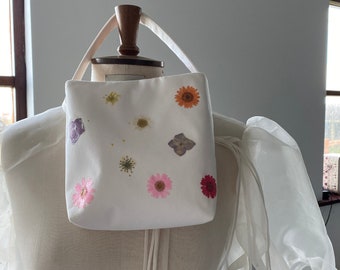 Pressed flower bag cute bridal wedding accessory pouch handbag