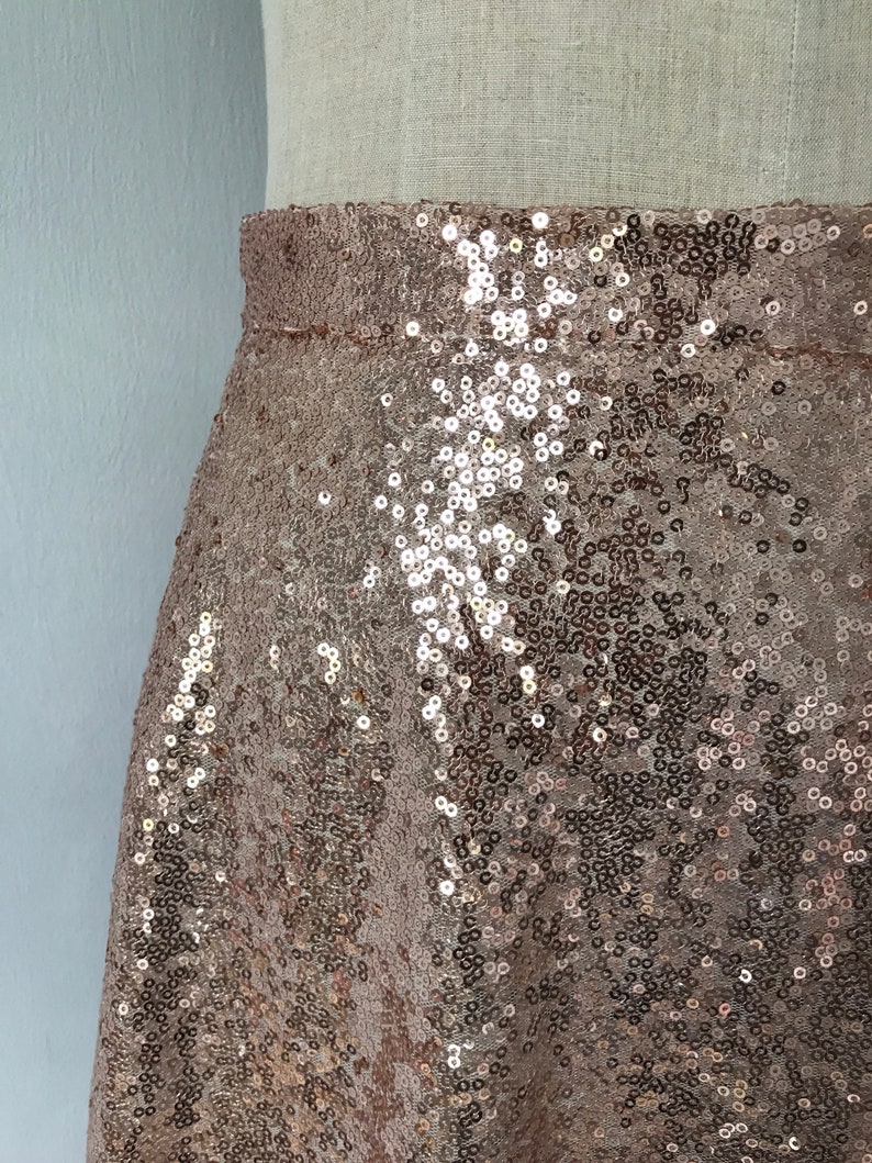 Rose Gold Sequin Circle Skirt 