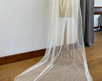 Polka dot removable bridal cape wedding accessory glitter tulle