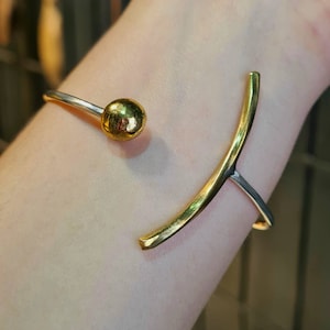 Unique Silver and Gold Cuff Bracelet for Women