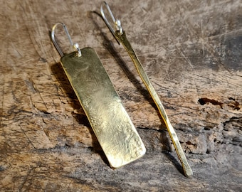 Lange Geometrische Statement Ohrringe, Rechteck Ohrringe, Bar Ohrringe, Asymmetrische Ohrringe, Einfache Ohrringe für jeden Tag, Geschenk für Freundin