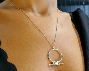 Silver Shen Ring Necklace, Protection Talisman Pendant, Ancient Egyptian Amulet, Handmade Charm Jewelry Gift