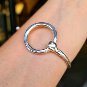 Handmade Sterling Silver Cuff Bracelet for Men & Women, Chunky Silver Bracelet, Statement Bracelet, Circle Bracelet, Modern Gift for Him
