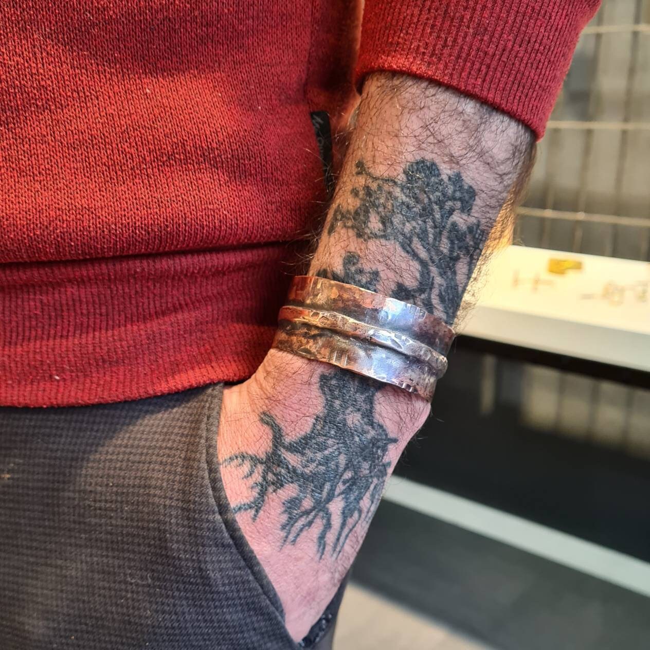 Mens Viking Cuff Bracelet Fold formed Copper Unisex Bracelet Etsy