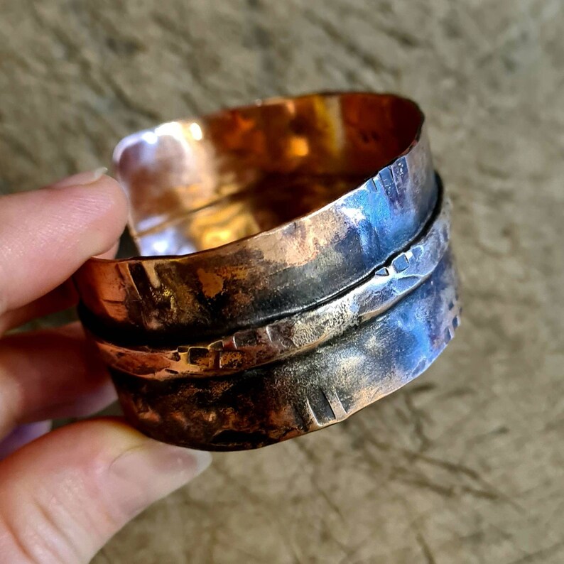 Mens Viking Cuff Bracelet Foldformed Copper Unisex Bracelet Etsy