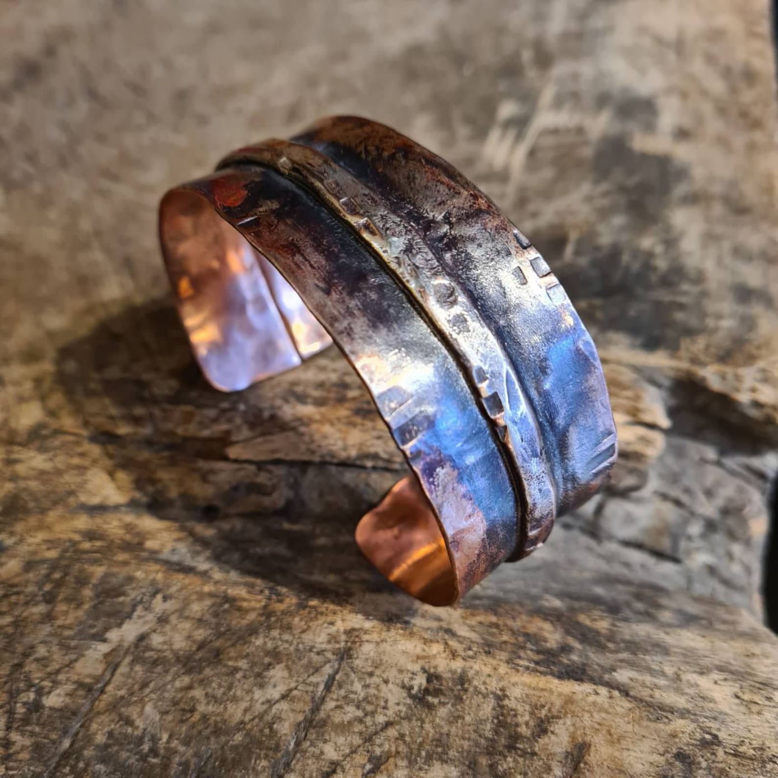 Mens Viking Cuff Bracelet Fold formed Copper Unisex Bracelet Etsy
