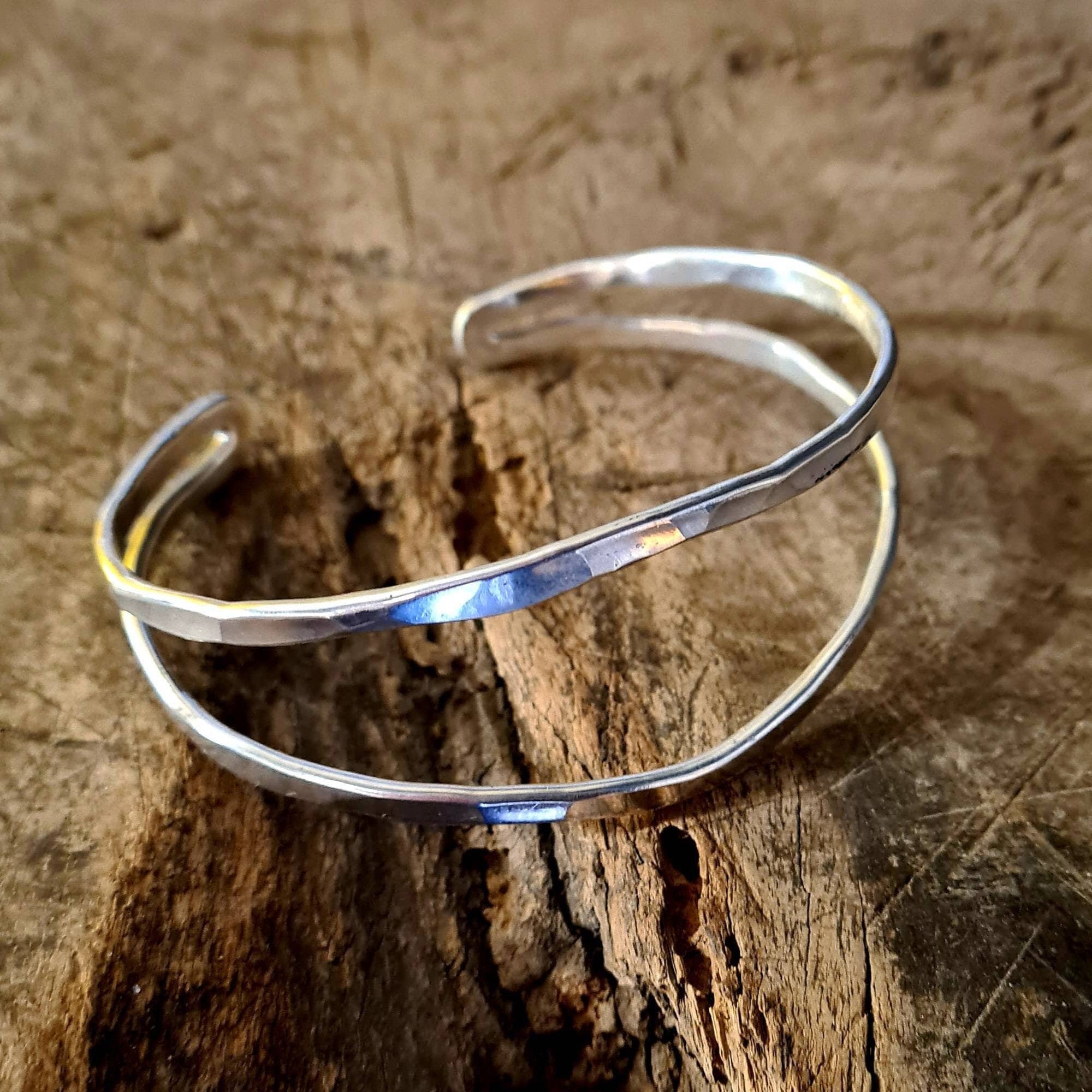 Hammered Silver Cuff Bracelet for Men and Women, Solid 925 Sterling Silver Cuff Bracelet for Men, Handmade Bracelet, Chunky Silver Bracelet