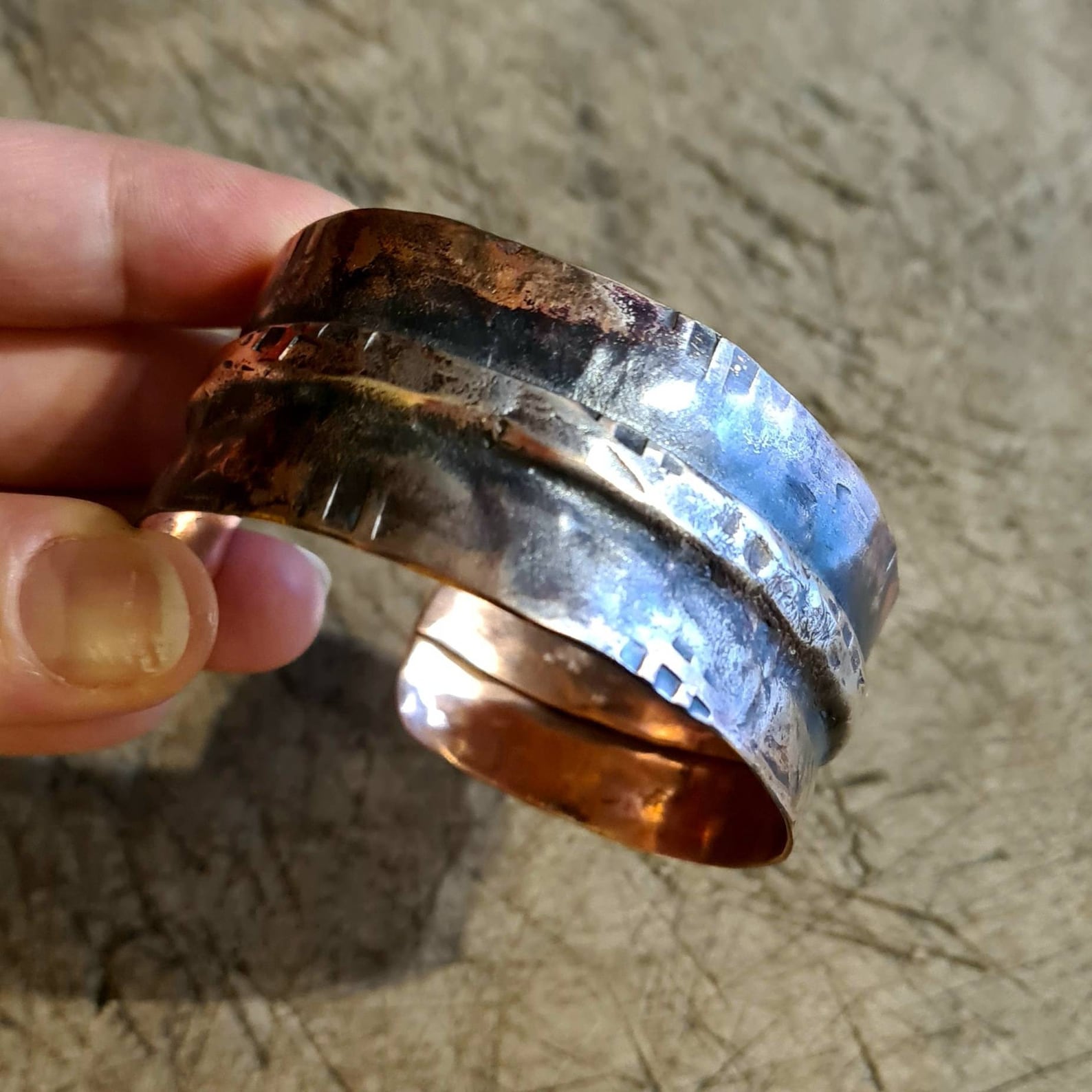 Mens Viking Cuff Bracelet Fold formed Copper Unisex Bracelet Etsy