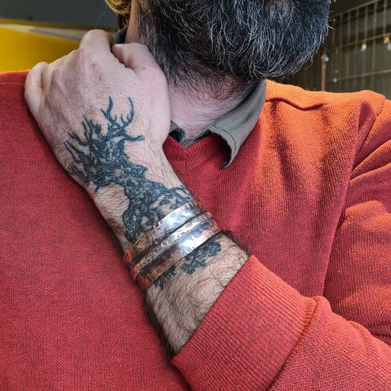 Mens Viking Cuff Bracelet Foldformed Copper Unisex Bracelet Etsy