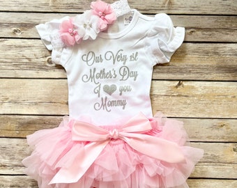 Mothers Day Baby Girl, Happy 1st Mothers Day, Mothers Day gift , First Mother's Day outfit