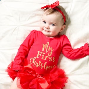 My First Christmas Outfit Baby Girl , Baby Girl First Christmas , My First Christmas , Christmas Gift for baby girl , 1st Christmas outfit