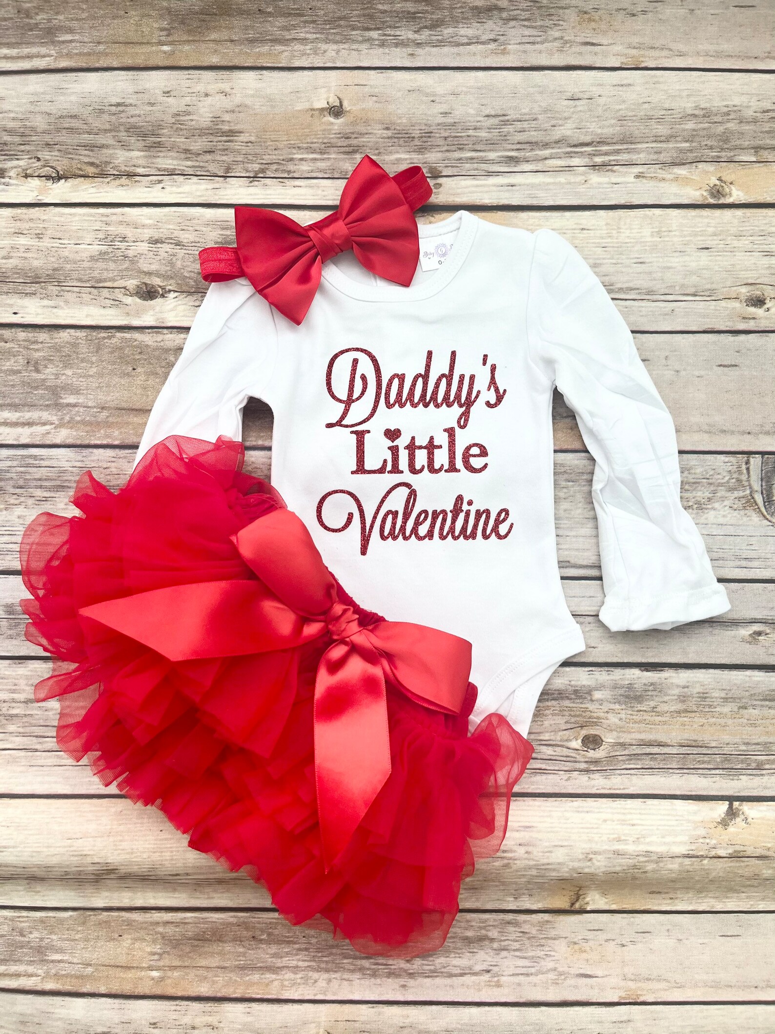 Daddy Little Valentine / Valentines Day Baby Girl Outfit / Etsy