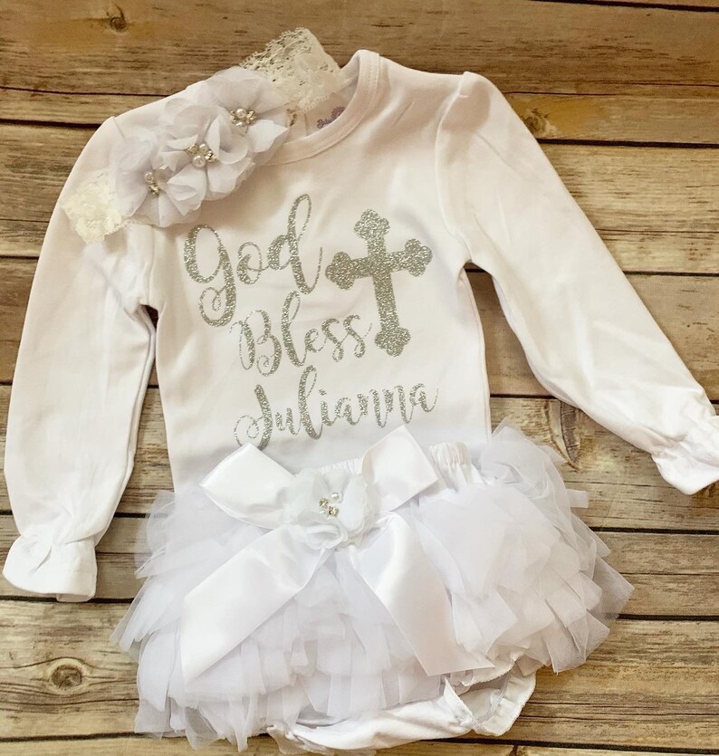 Baptism Outfit Baby Girl Baptism Dress Baptism Bodysuit Etsy