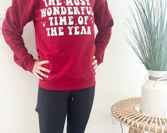 Most wonderful time of the year,  Christmas Sweatshirt, cute chritmas Sweatshirt, Christmas Sweatshirt, holiday apparel, Holiday apparel,
