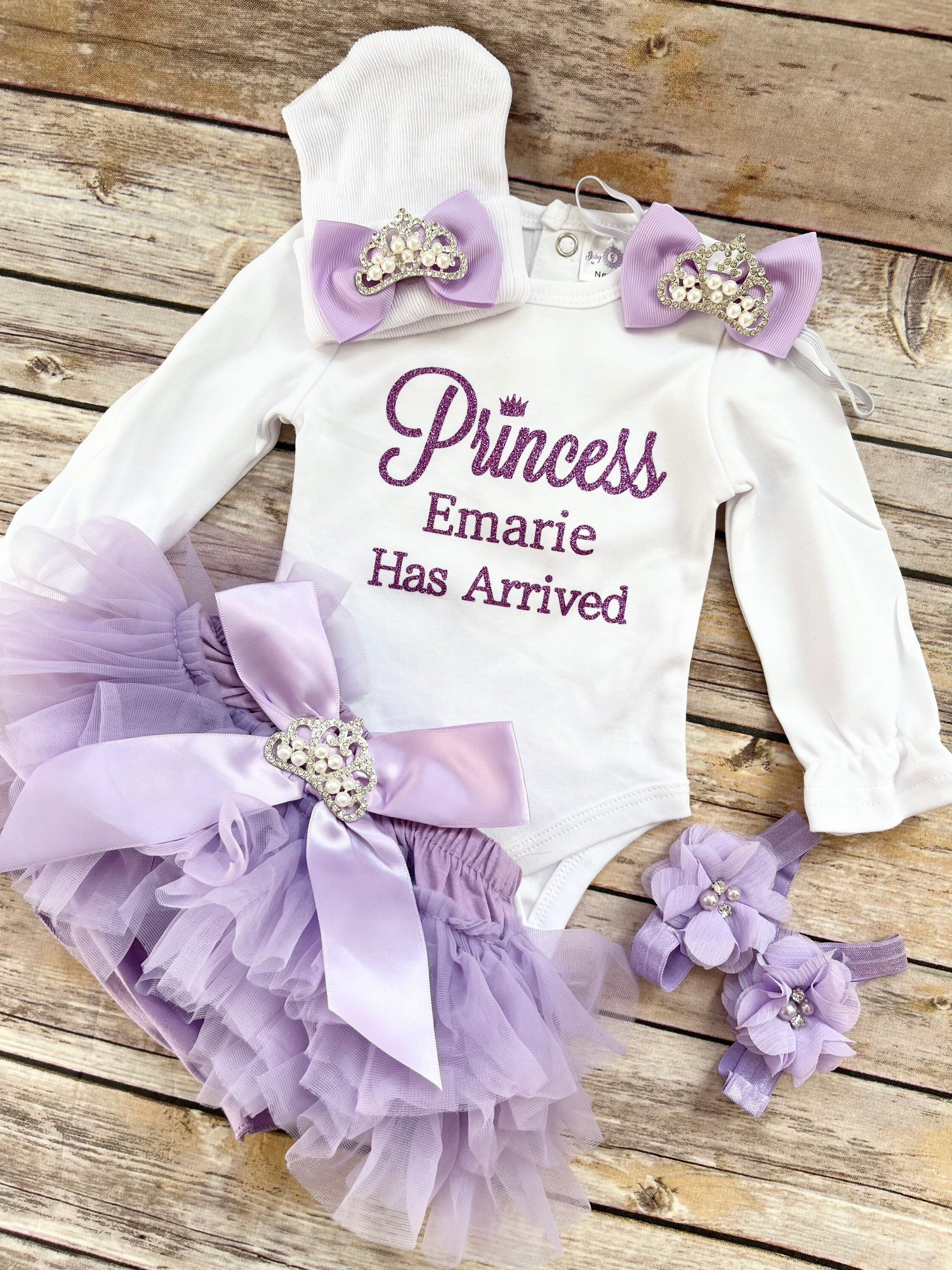 BABY GIRL Coming Home Outfit Aqua / the Princess Has Arrived / Personalized Baby  Outfit 