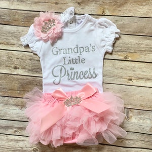 Grandpa little princess , gift for grandpa , nonno little princess , baby girl clothes, baby shower gift, Granpas Girl