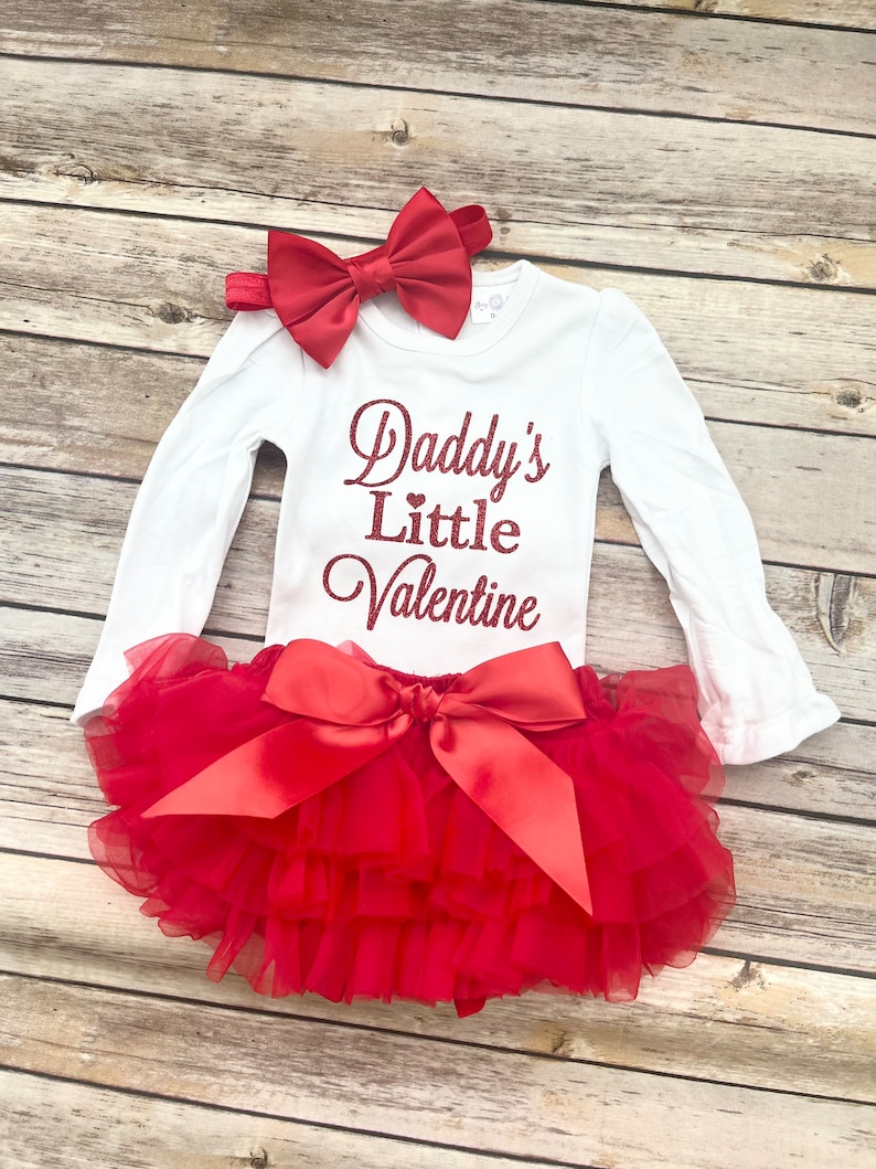 Daddy Little Valentine / Valentines Day Baby Girl Outfit / Etsy
