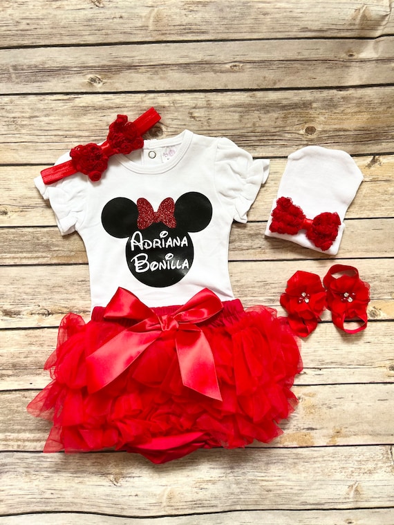 Minnie Mouse Costume Bodysuit for Baby – Red