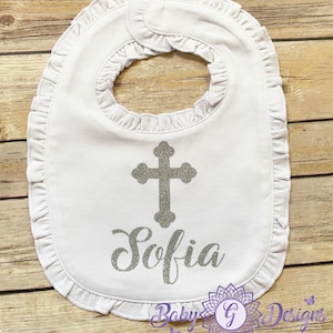 Personalized Bib , Christening Bib , Baptism Bib , Baby shower gift