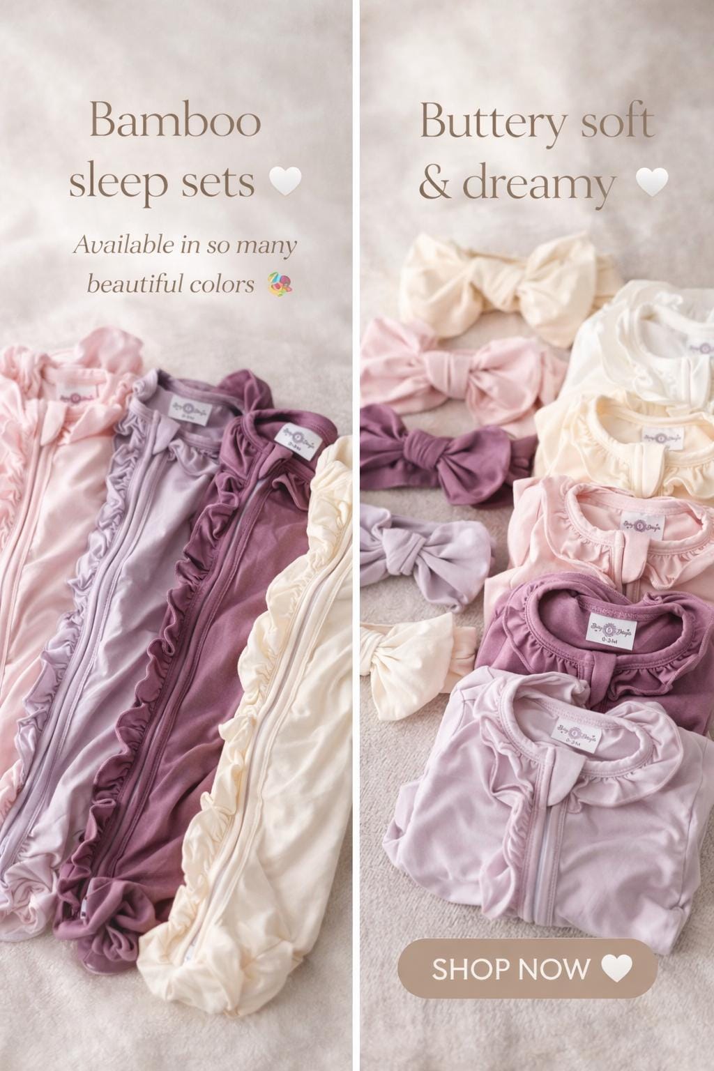 Bamboo Baby Footie with Bow: Organic Newborn Coming Home Outfit