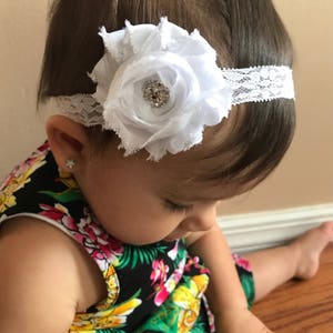 Baby Headband,White Baby headband, Pink Baby headband, Pink Headband, Lace headband Photo Prop, Headband for newborns, infant headband