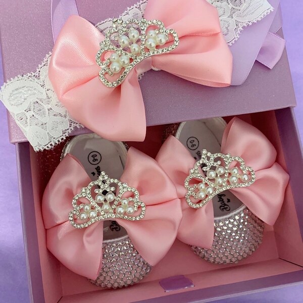 Baby Girl Swarovski shoes / 1st birthday Baby Shoes / Luxury Baby Gift / Gift for baby / bling baby shoes