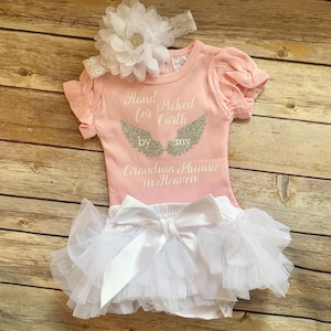 Hand picked for earth by my grandma in heaven , Personalized Baby Outfit