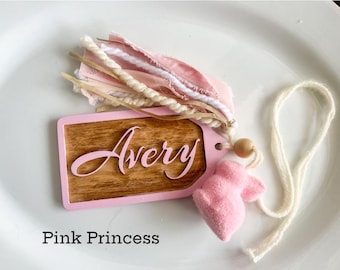 Anpassade påskkorgetiketter / Träpresentkorgetiketter / Personliga presentetiketter / Återanvändbara presentetiketter