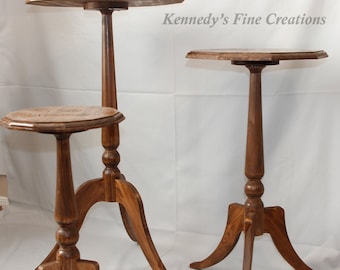 Custom Engraved Pedestal Tables (Set of 3)