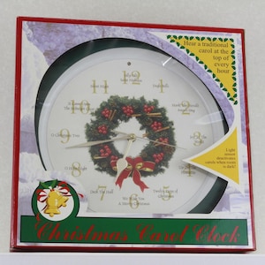 Vintage Christmas Carol Wall Clock with Christmas Carols Every Hour (FREE SHIPPING)