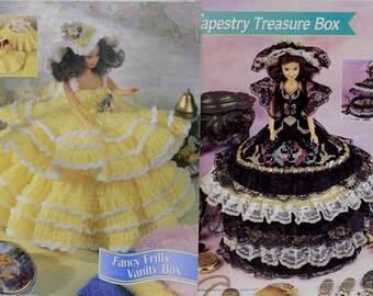 Vintage Annie's Fashion Doll Crochet Club - Trinket, Vanity and Treasure Boxes Set of 3 Patterns Pre-Owned (FREE SHIPPING)