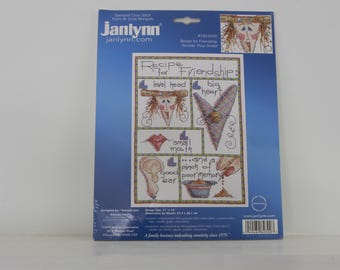 Vintage Janlynn Recipe for Friendship Stamped Cross Stitch Pattern Kit - New (FREE SHIPPING)