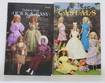 Vintage Annie's Pattern Club Fashion Doll Crochet Pattern Set of 2 Pre-Owned (FREE SHIPPING)
