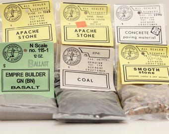Vintage Arizona Rock & Mineral Co. Train Landscape Material - Apache and Smooth Stone, Concrete Basalt, Coal Multiple Bags (FREE SHIPPING)