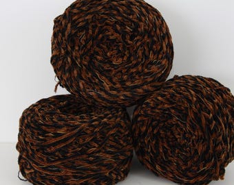 UNIQUE Vintage Black and Brown Twisted Yarn (FREE SHIPPING)