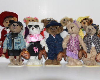 Vintage 12" Brass Button Bears 20th Century Collection (FREE SHIPPING)