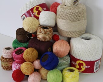 Bundle Cotton Crochet Threads, Assorted Sizes and Colors (FREE SHIPPING)