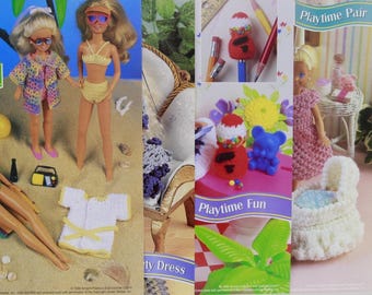 Vintage Annie's Fashion Doll Crochet Club - for 7 1/2", 9 1/2", and 11 1/2" dolls Set of 5 Patterns Pre-Owned (FREE SHIPPING)