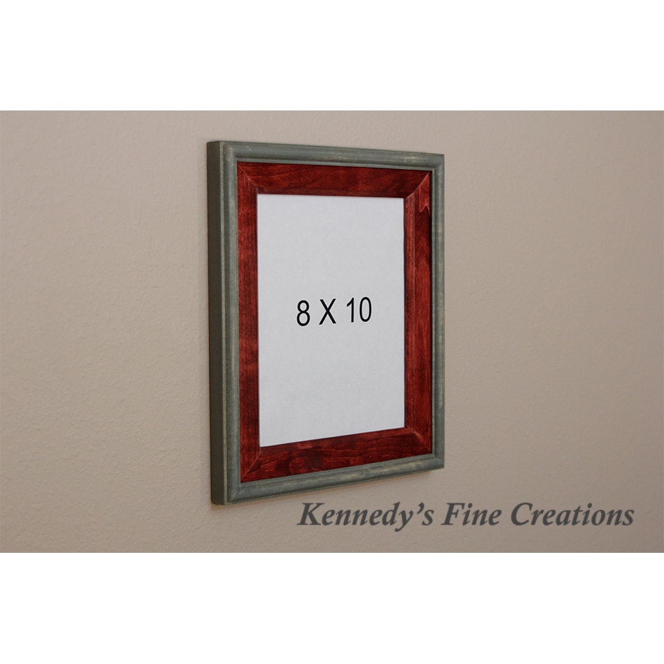 Custom Weathered Gray Stained Wood Picture Double Frame (8X10)