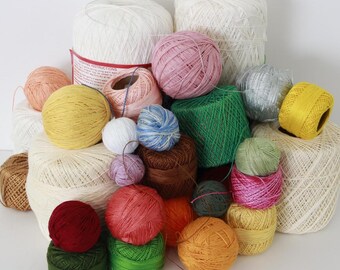 Bundle Cotton Crochet Threads, Assorted Sizes and Colors (FREE SHIPPING)